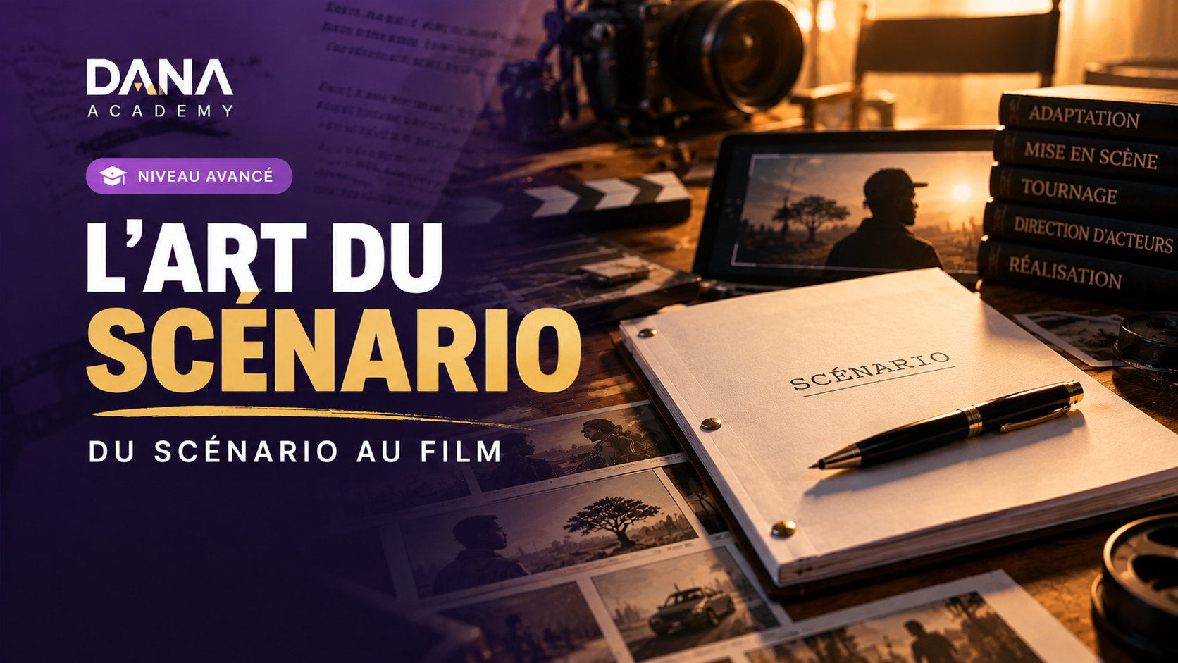 Couverture de la formation Du scénario au film : maîtriser le passage de l’écriture à la production.